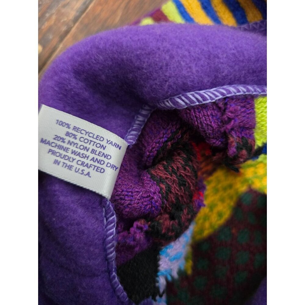 Solmate Socks Colorful Eclectic Patchwork Beanie Hat View 4